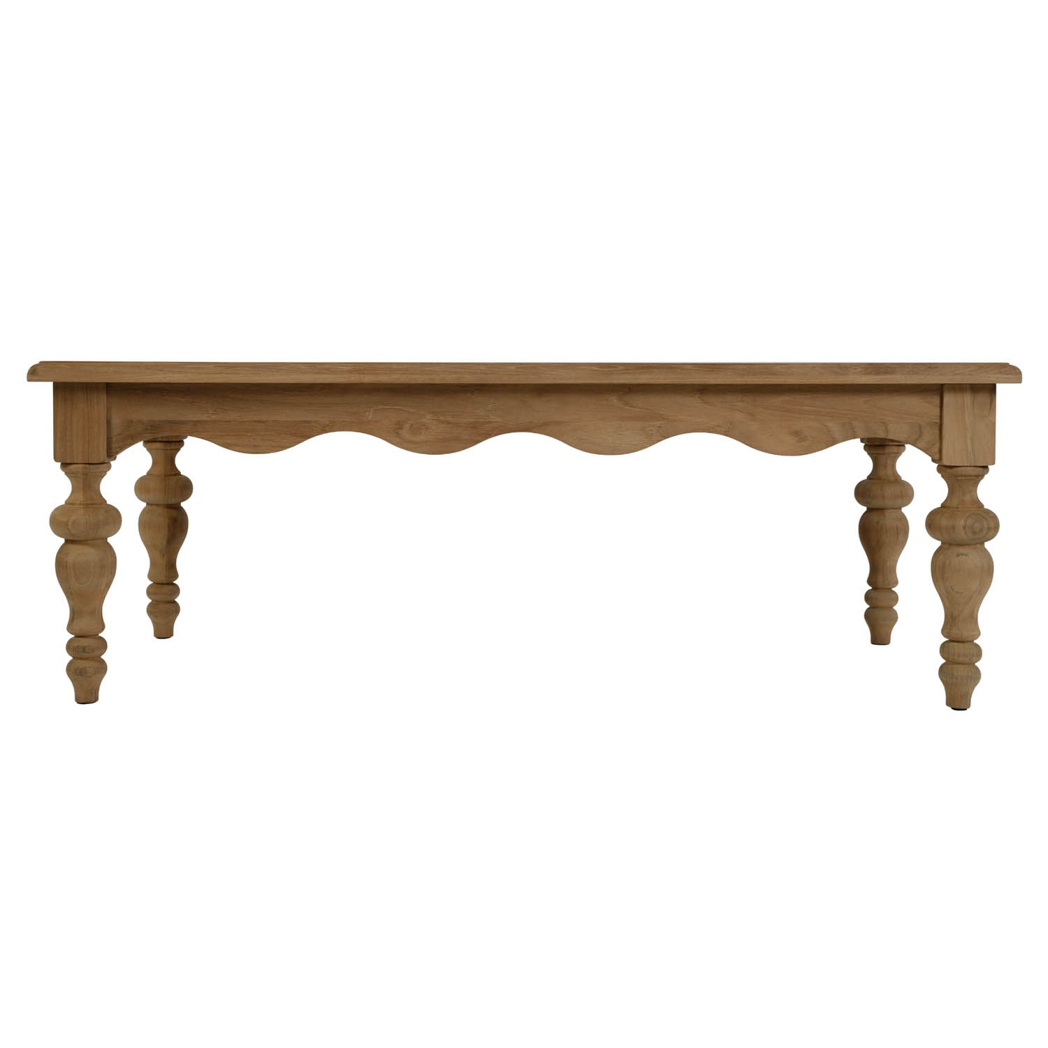 Image of Meri Coastal Beach Natural Teak Rectangular Outdoor Coffee Table