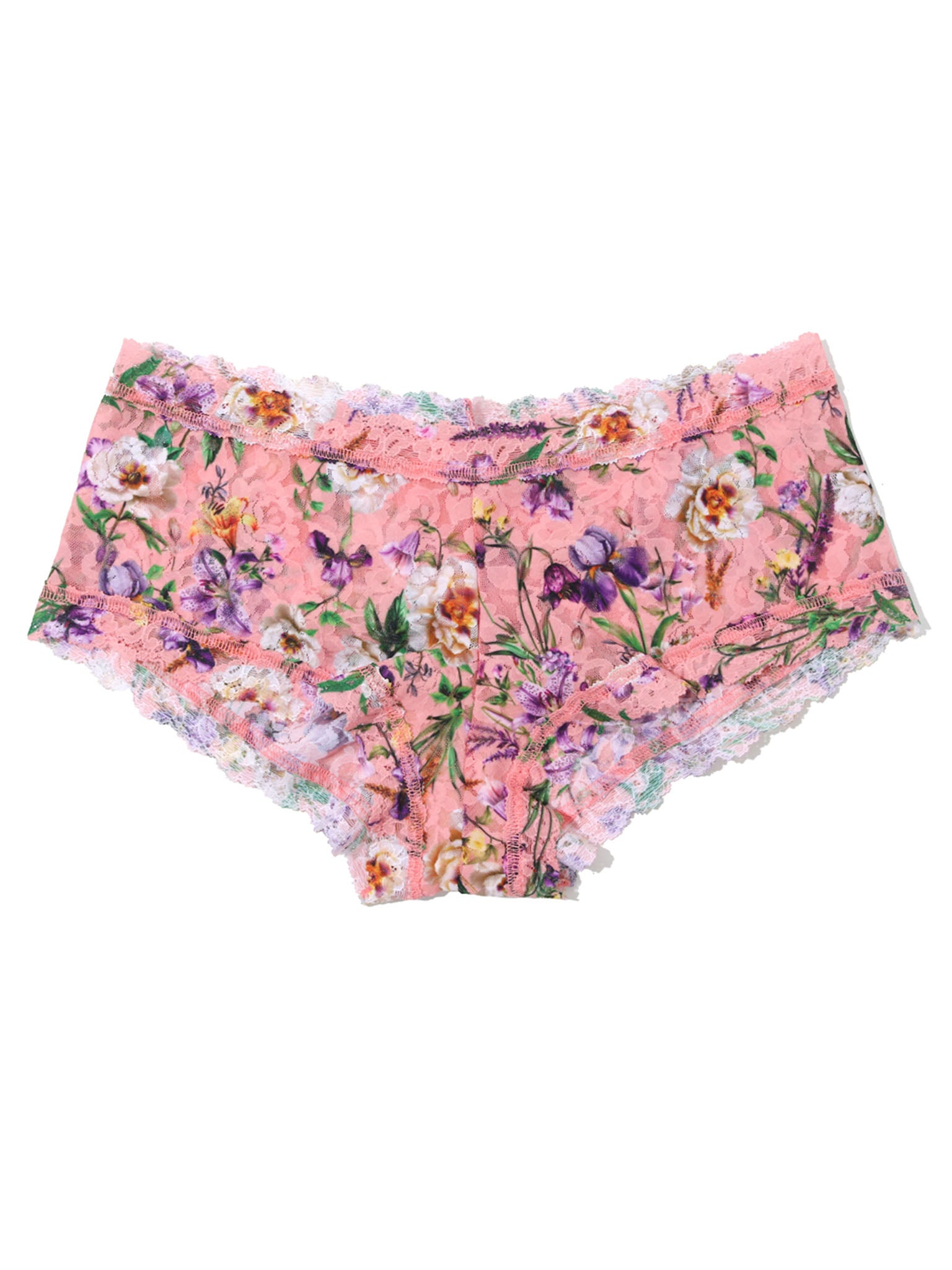 Image of Printed Signature Lace® Boyshort Fawning Flora Coral Pink