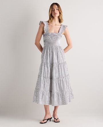 100% Organic Cotton Poplin Smocked Midi Dress