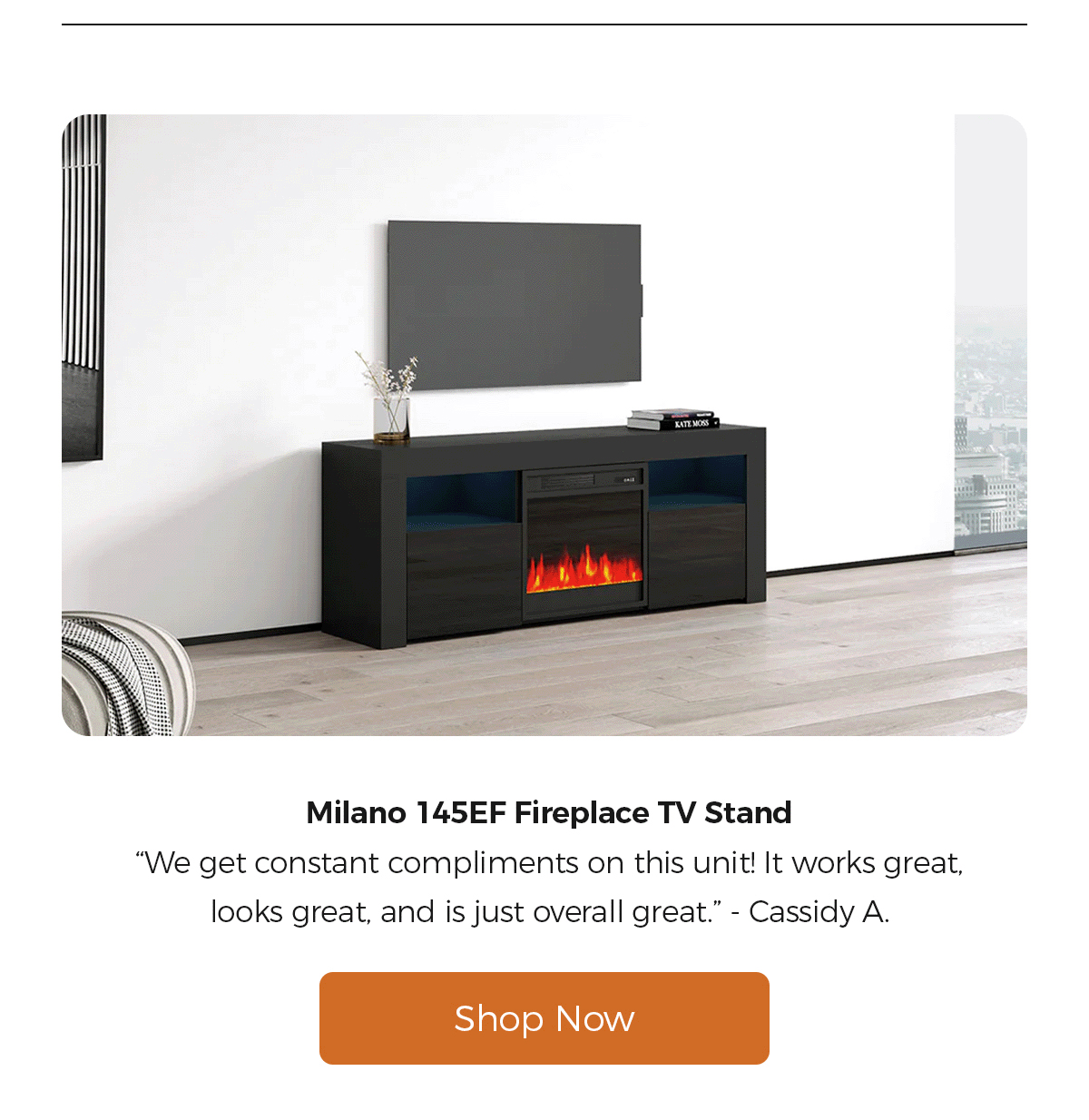 Milano 145EF Fireplace TV Stand