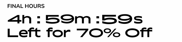 5 hours left for 70% off