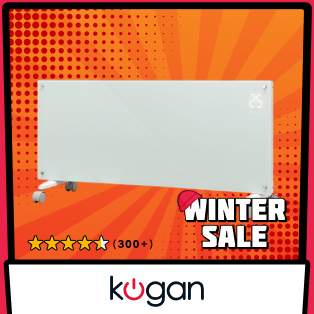 Kogan SmarterHome™ 2400W Premium Glass Panel Heater (White) Product Image