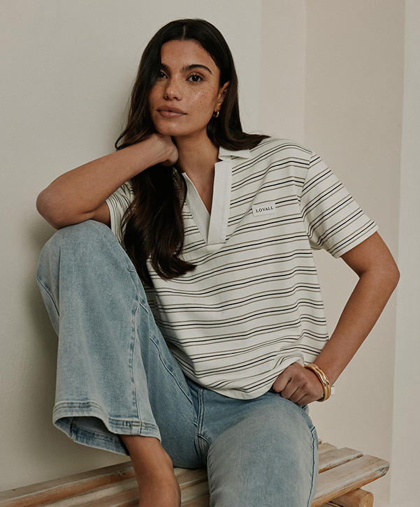 POLO TOP STONE STRIPE