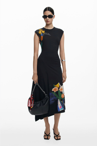 Asymmetric floral dress