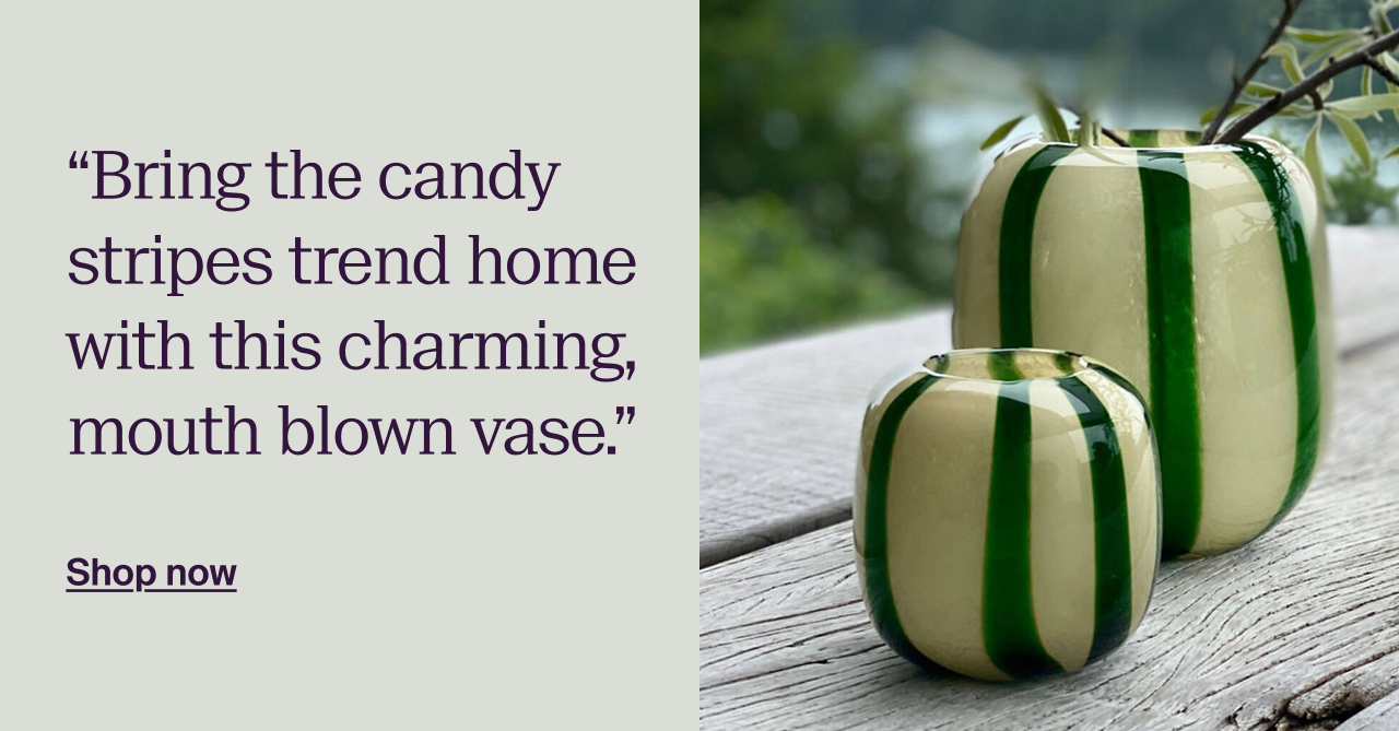 Candy Stripe Glass Vase