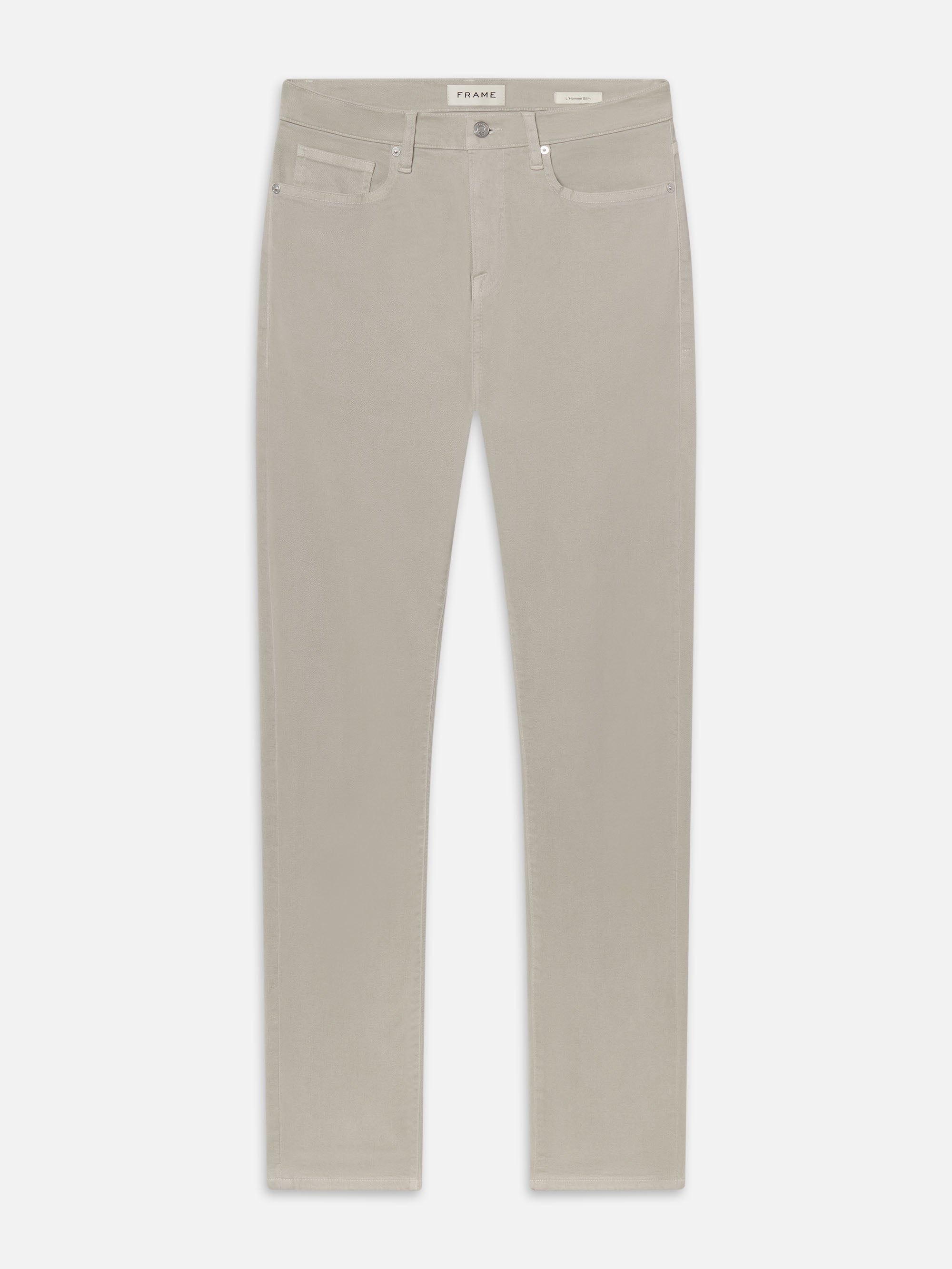 L'HOMME SLIM BRUSHED TWILL IN LIGHT STONE