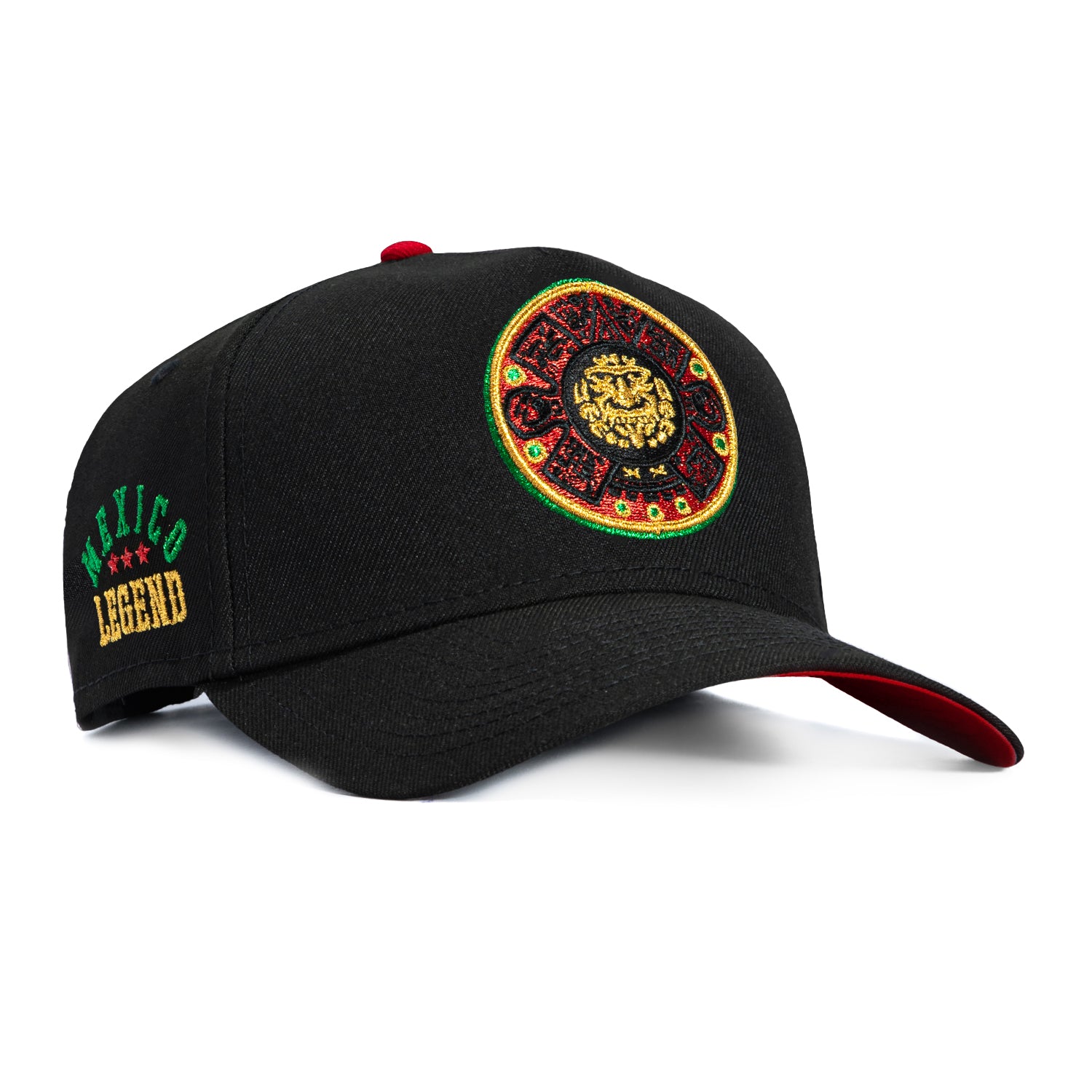 Image of New Era 9Forty A-Frame Mexico Medallion Mexico Legend Patch Snapback Red UV Hat - Black