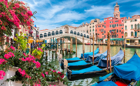 Rialto Bridge Gondolas Grand Canal Venice
