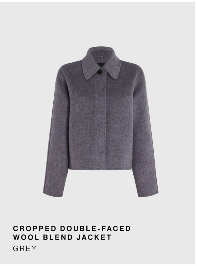 Cropped Double-Faced Wool Blend Jacket 