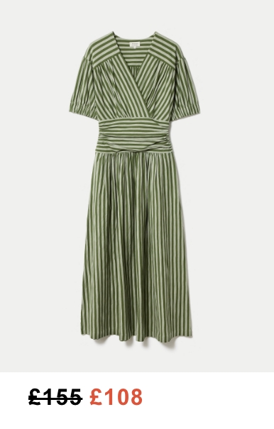 Short Sleeve Slub Stripe Jersey Dress