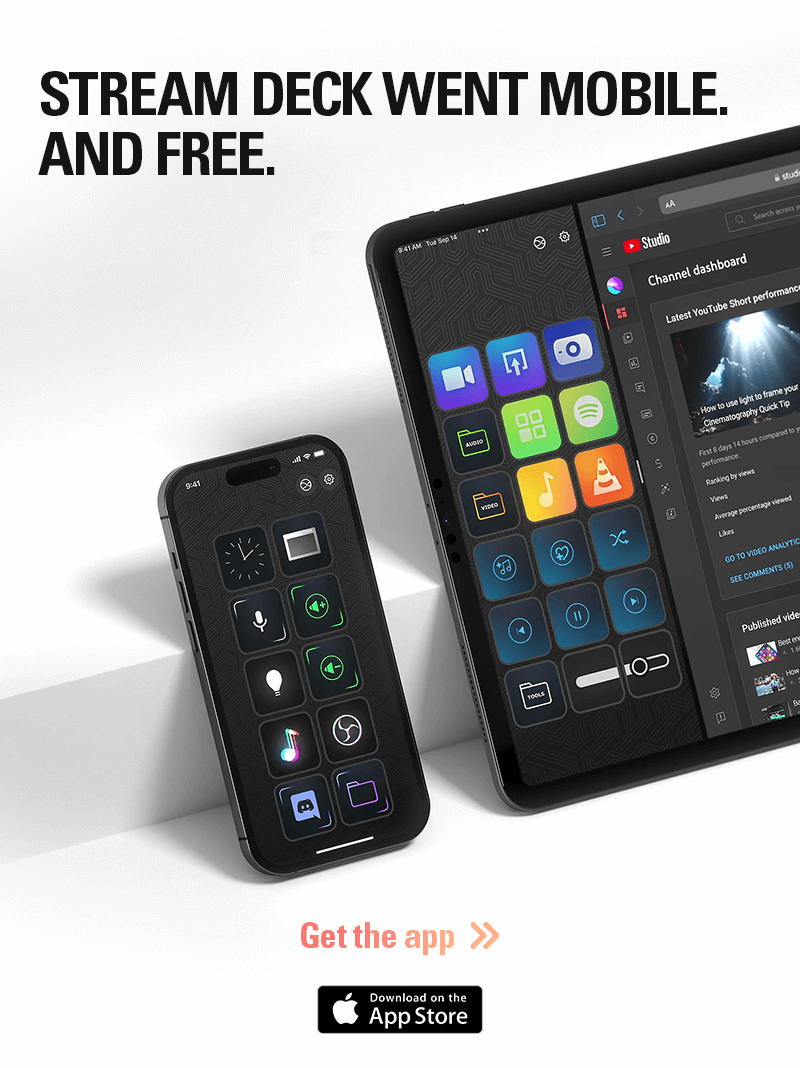 STREAM DECK WENT MOBILE. AND FREE. Get the app.