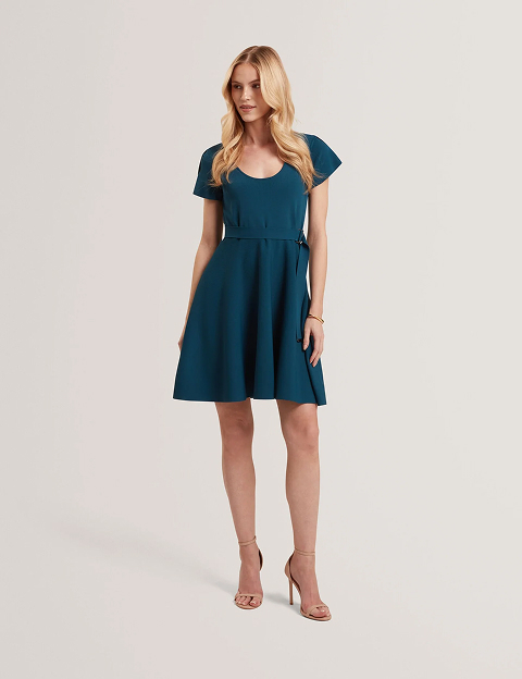 Short Sleeve Knitted Mini Dress