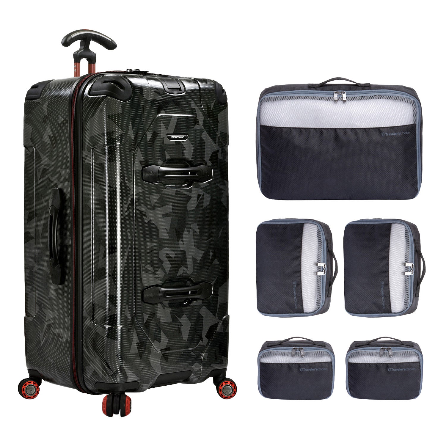Traveler's Choice 30-inch MaxPorter II Hardside Check-in Trunk Spinner with 5-Piece Packing Cubes
