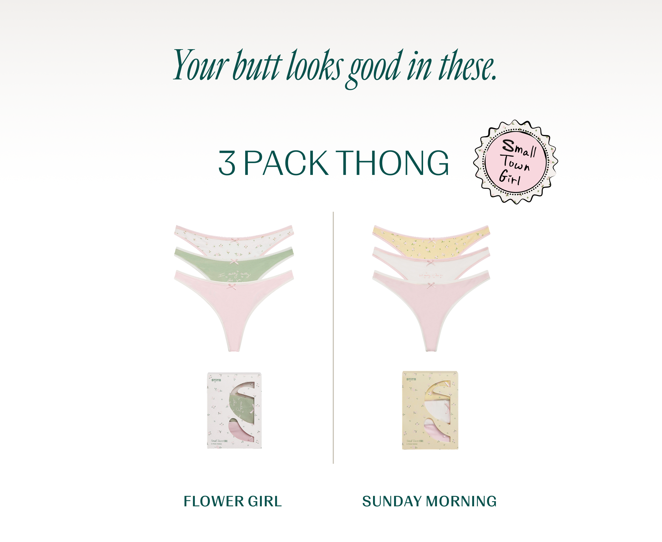 Flat lays of panties