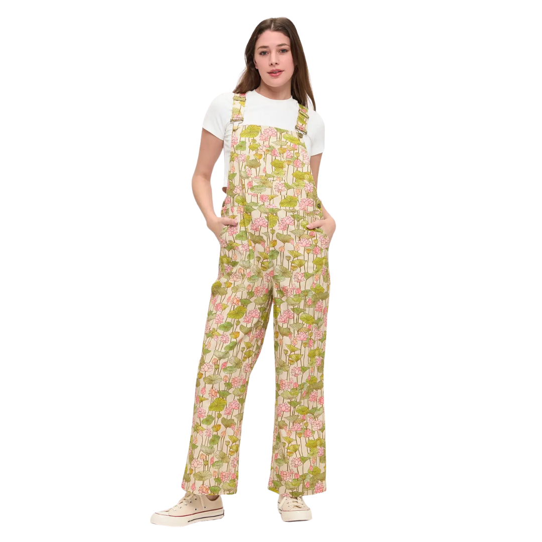 Image of Lotus Flower and Lily Pads Overalls