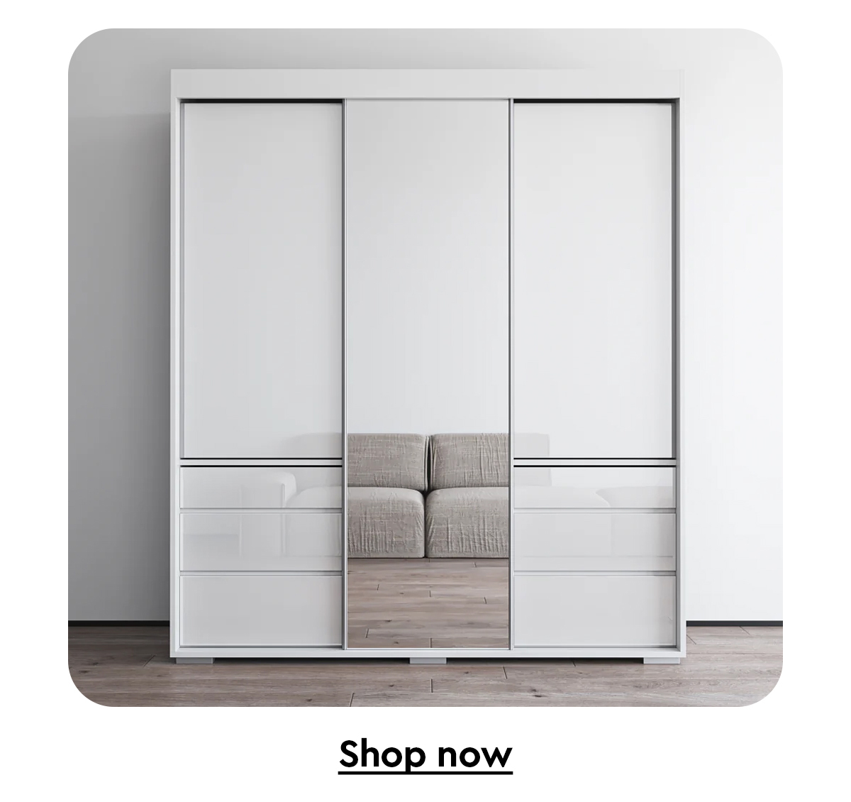 Monaco 3D Wardrobe With Mirror