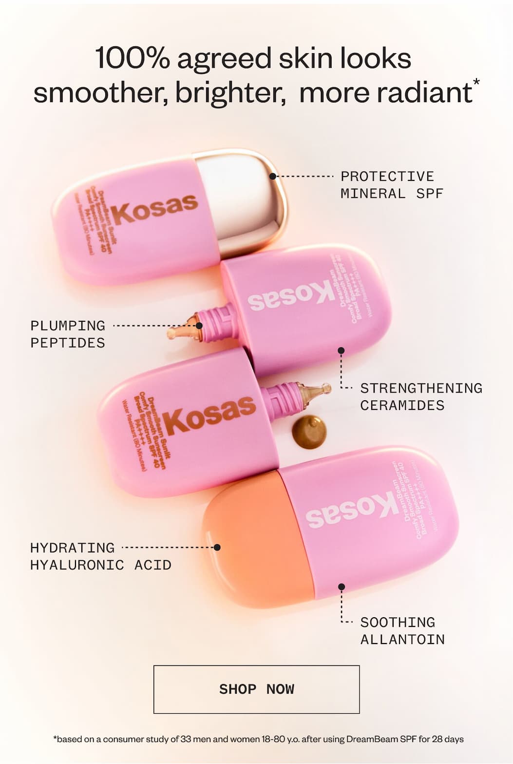 100% agreed skin looks  smoother, brighter,&nbsp; more radiant*