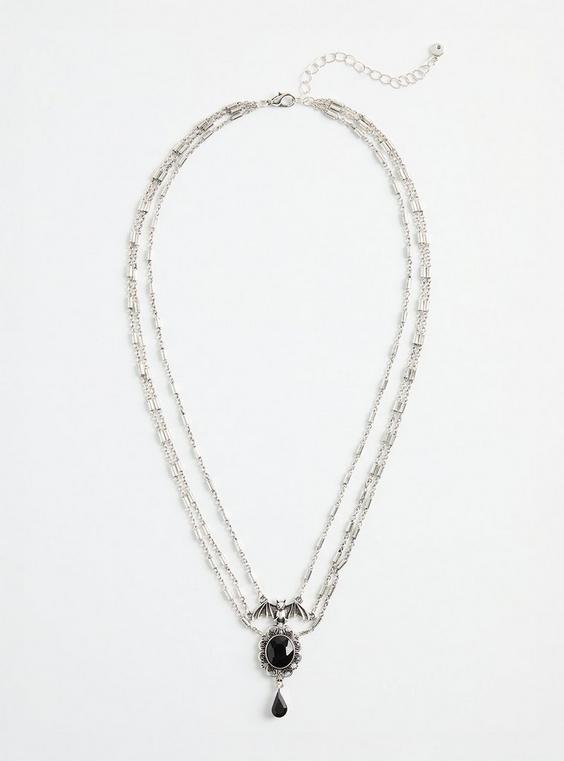 Bat Stone Layered Necklace