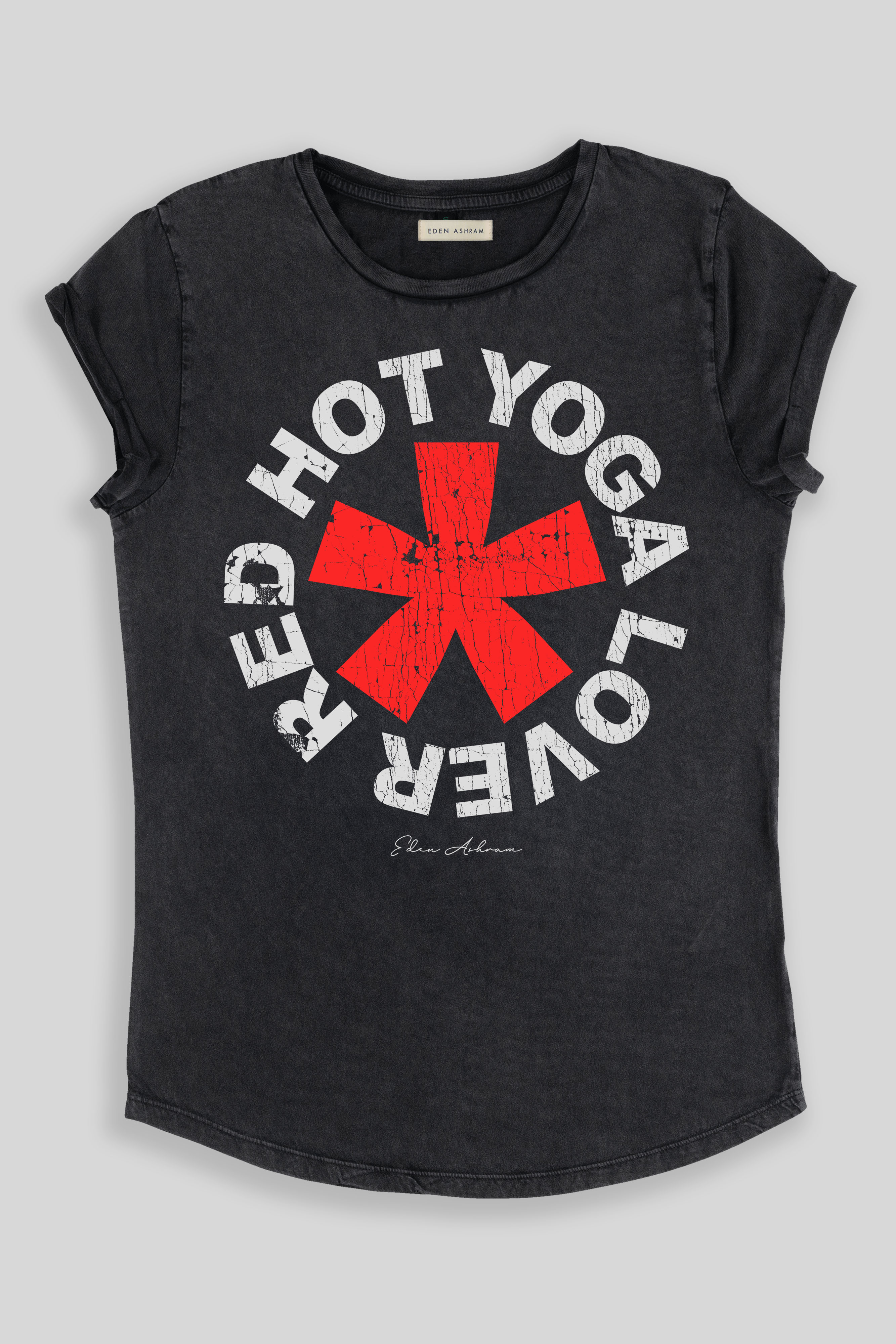 Image of Red Hot Yoga Lover Premium Rolled Sleeve T-Shirt