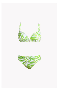 Serene Palm Over The Shoulder Plunge Bikini Top