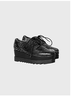 Snake print platform sneakers
