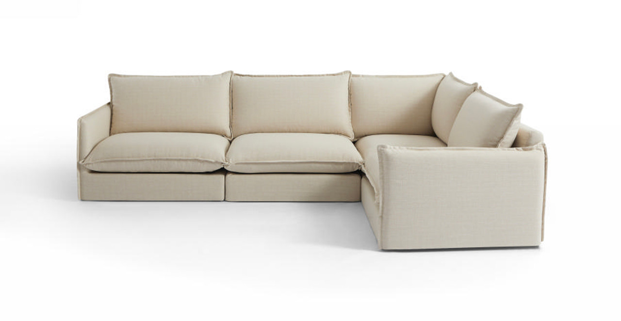 Image of Neva Organic Modern L-Shape Sectional Sofa