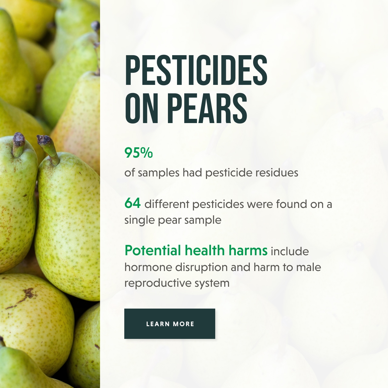 Pesticides on pears