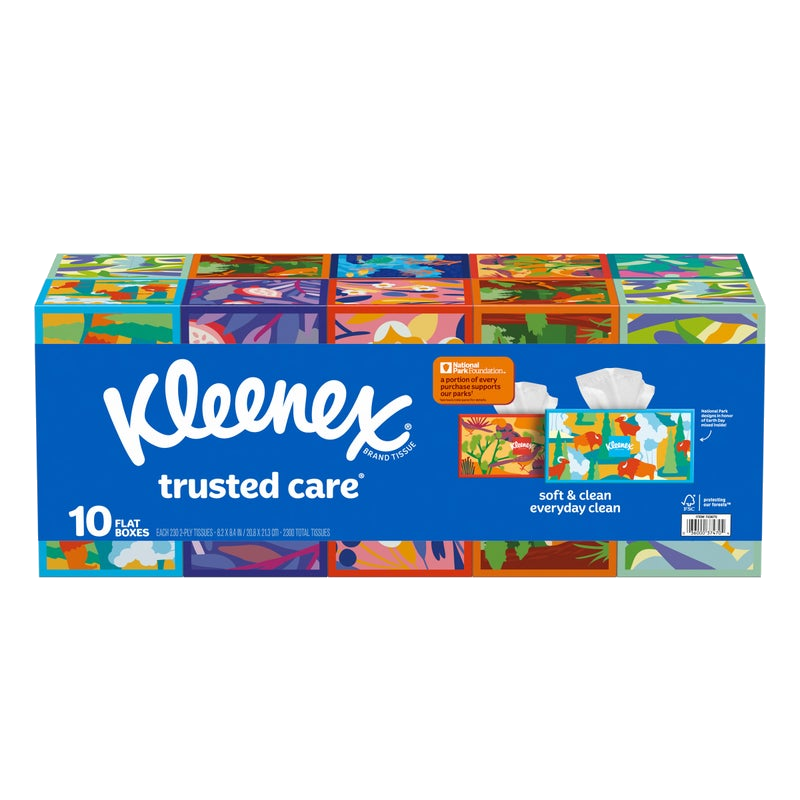 Kleenex Trusted Care Facial Tissue, 2-Ply, 230-count, 10-Pack
