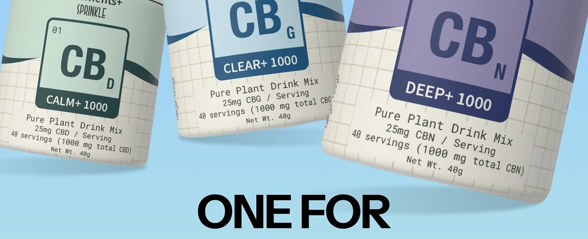 One for 01 calm+ 1000 cb d clear+ 1000 cb n deep+ 1000 25mg CBN / Serving 40 servings (1000 mg total CBN) Net Wt. 40g