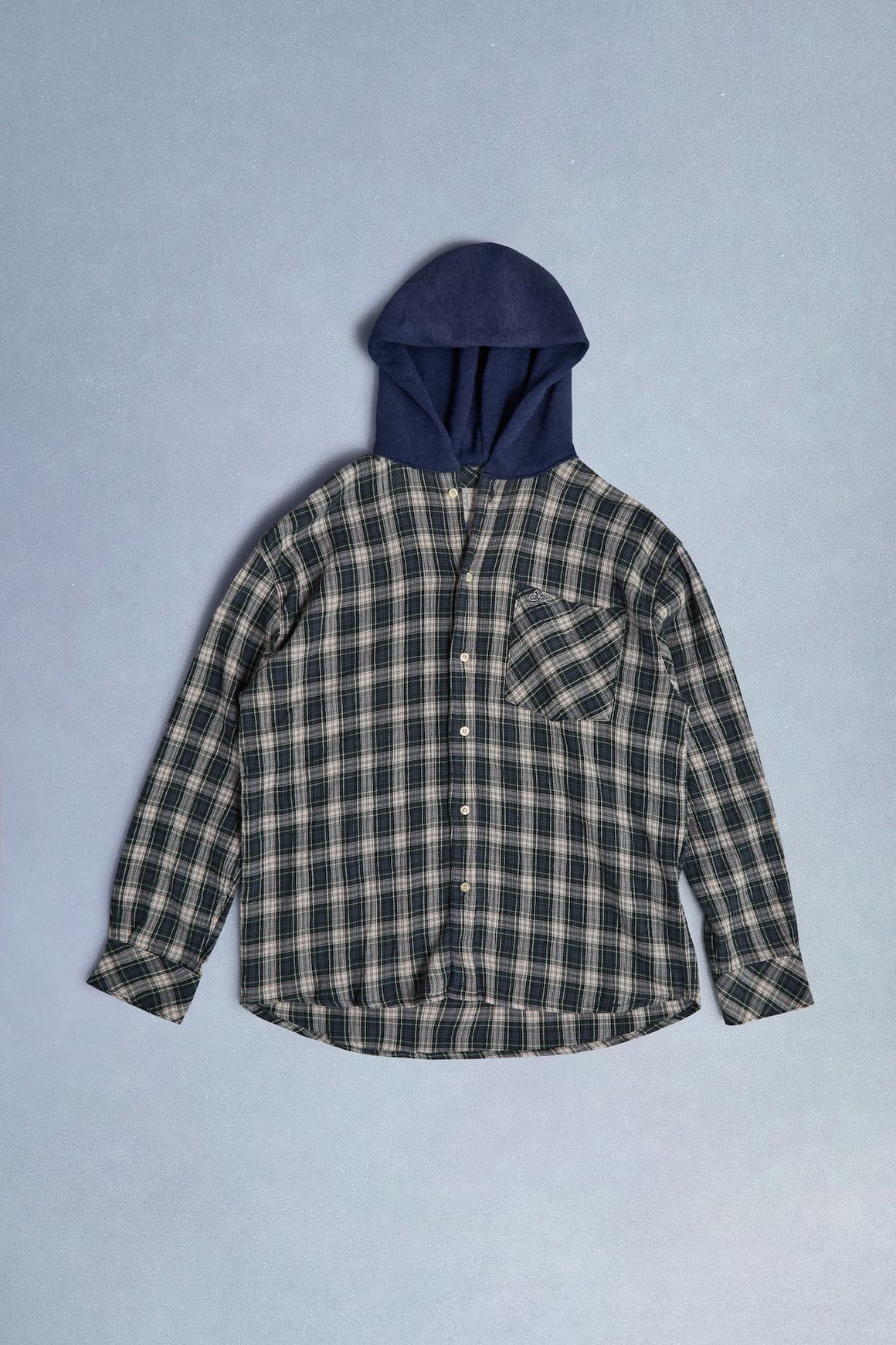 erl hooded plaid shirt