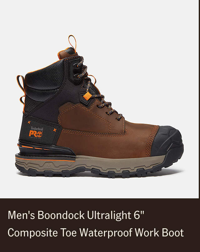 Men's Boondock Ultralight 6" Composite Toe Waterproof Work Boot Brown