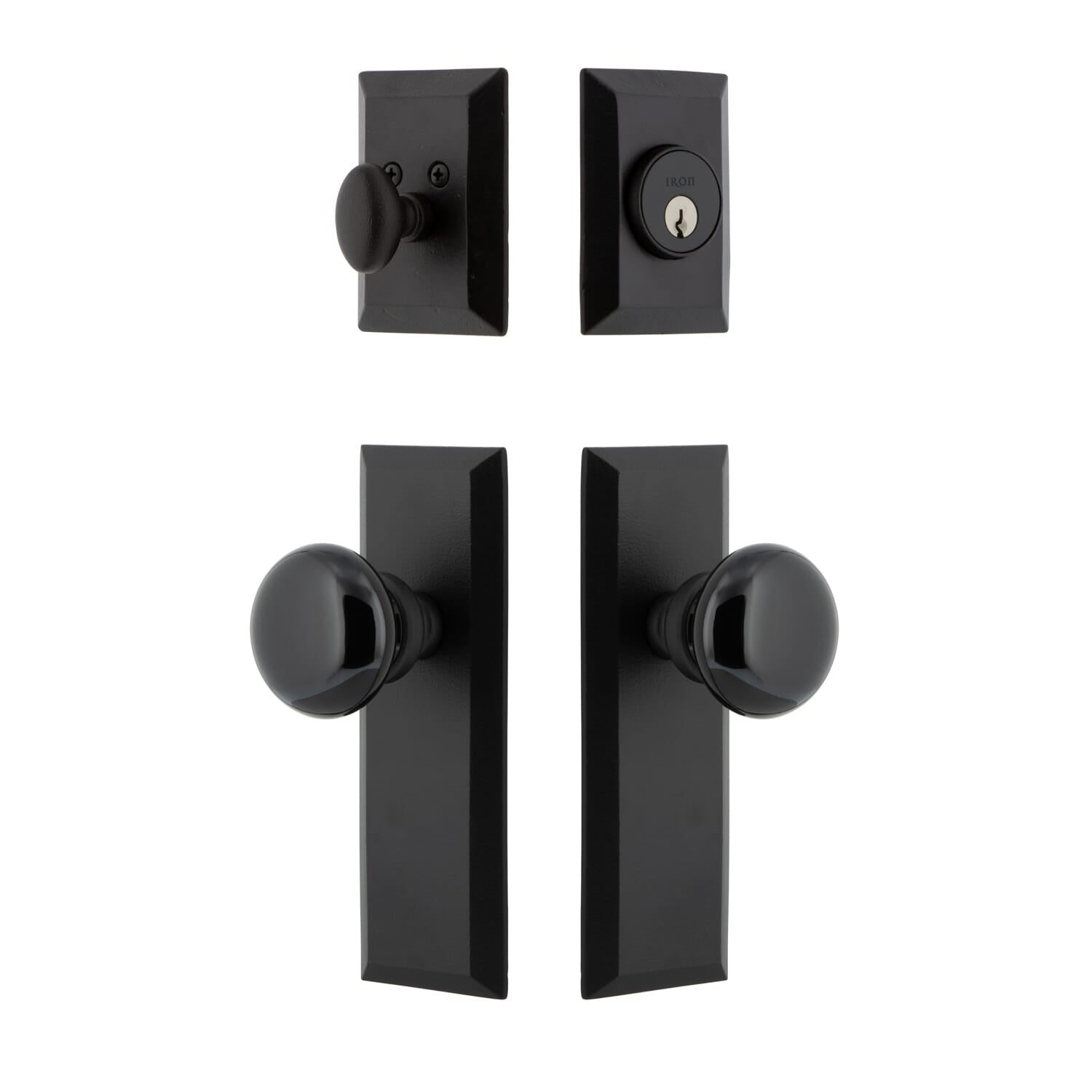 Image of Keep Long Plate Entry Set with Black Shadow Porcelainin Knob