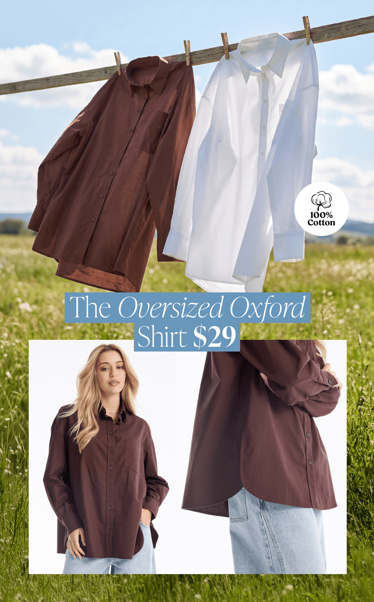 Oversized Oxford Shirt $29
