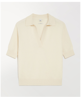 Open Collar Cashmere Polo 