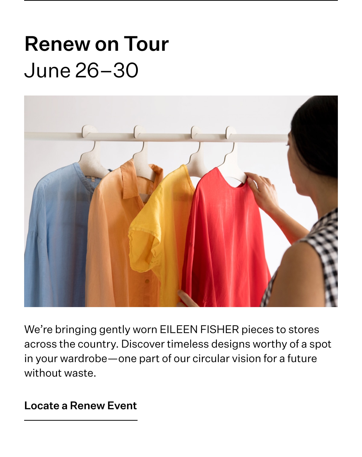 Renew on Tour - June 26-30 - Locate a Renew Event