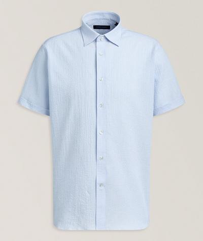 Patrick Assaraf - Fine Stripe Seersucker Shirt