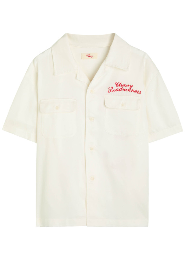 CHERRY LOS ANGELES Roadrunner embroidered satin-twill shirt