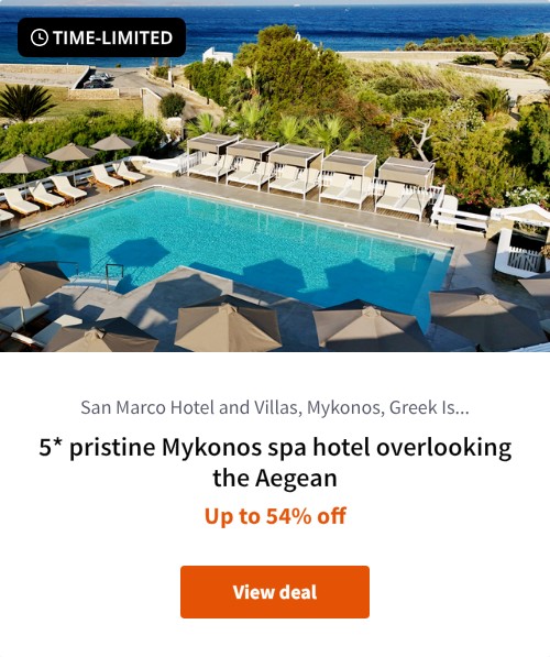5* pristine Mykonos spa hotel overlooking the Aegean