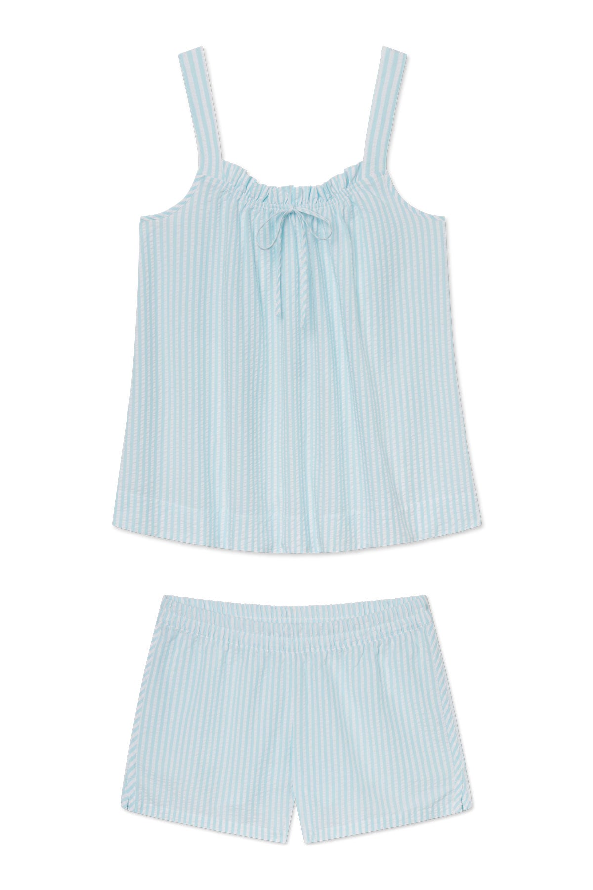 Image of Alice Shorts Set in Salt Spray Seersucker