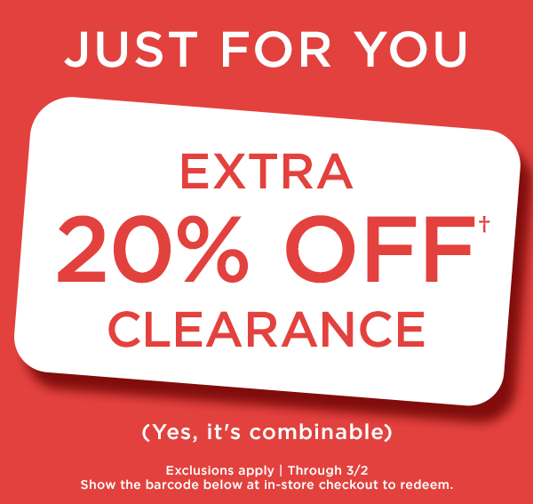 Extra 20% off Clearance