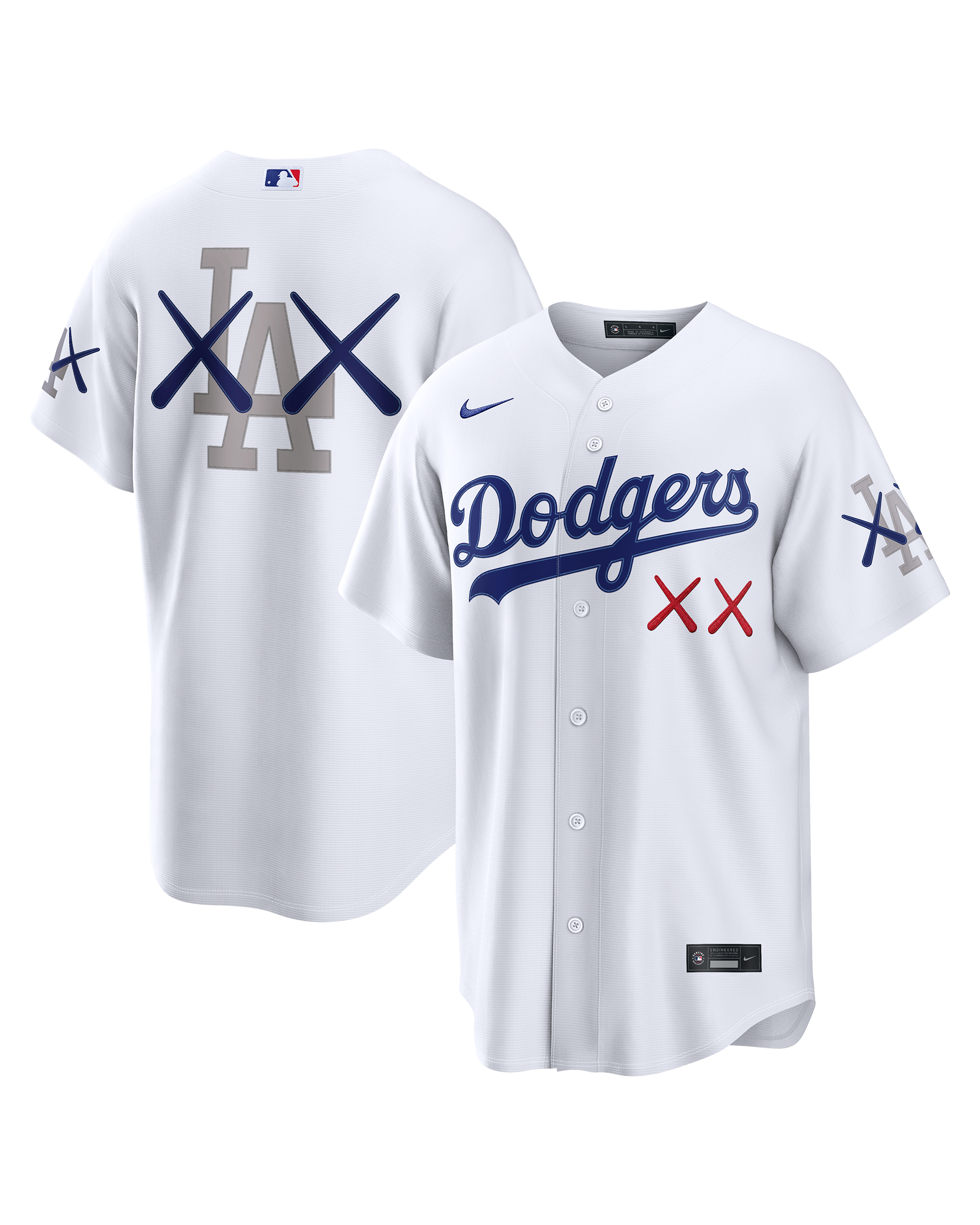 Image of KAWS Mens Nike MLB Stadium Jersey Los Angeles Dodgers