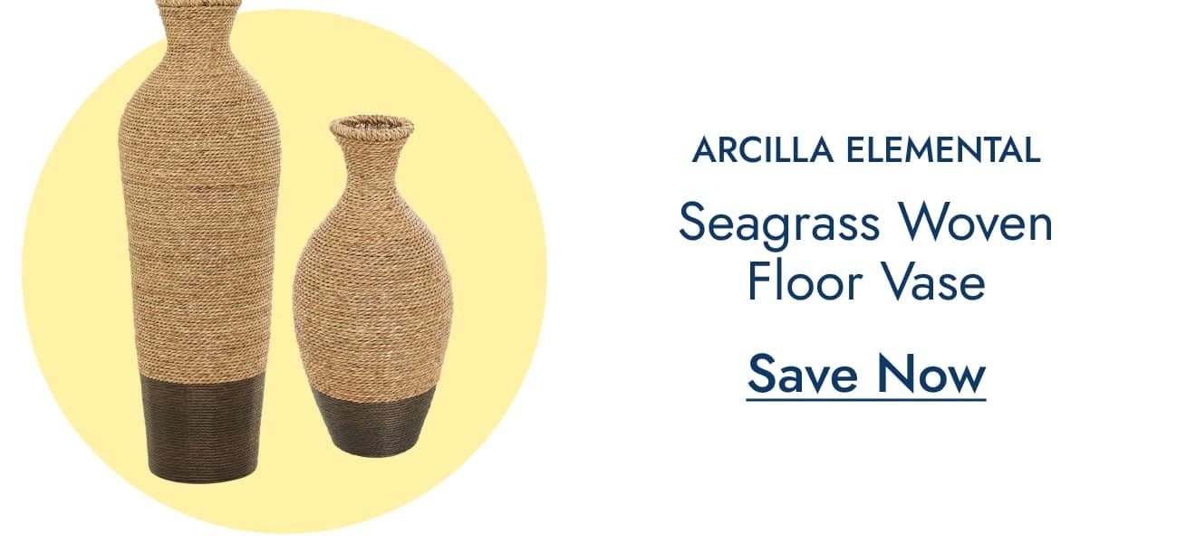 Artisan Crafted Tall Brown Seagrass Woven Floor Vase