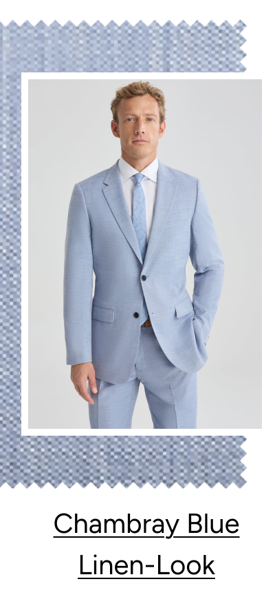 Chambray Blue Linen-Look Suit, $248