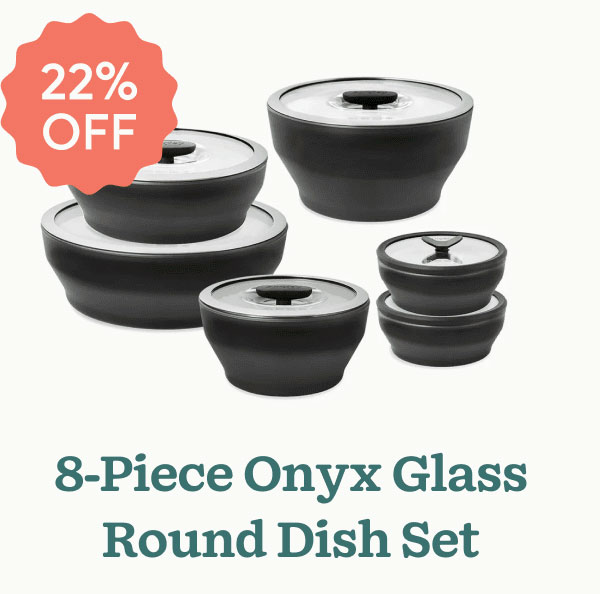 8-Piece Onyx Glass Round Dish Set