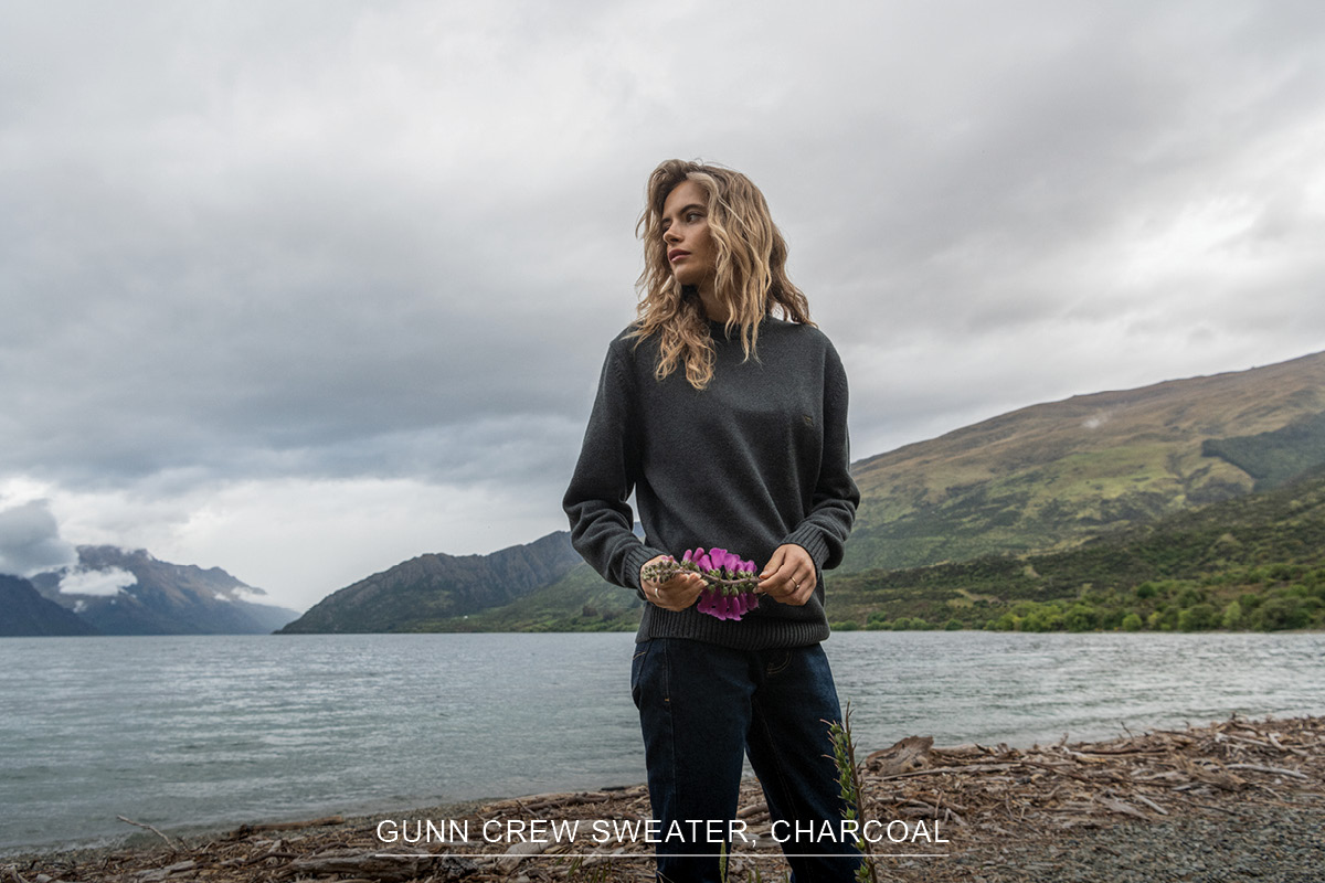 Shop Gunn Crew Knit, Charcoal online and instore at Rodd & Gunn