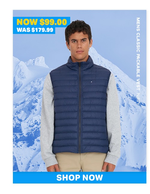 MENS CLASSIC PACKABLE VEST NAVY