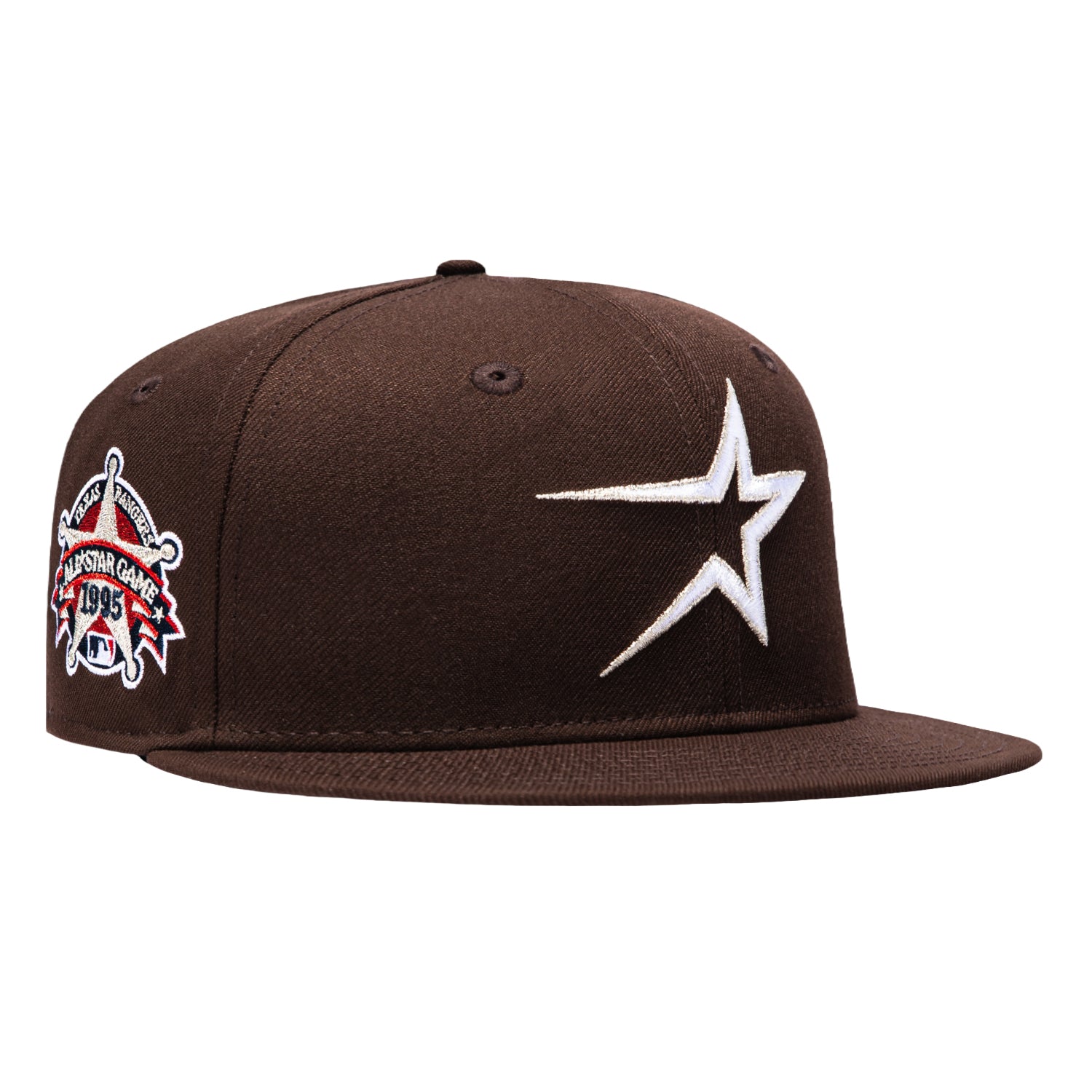 Image of New Era 59Fifty Houston Astros 1995 All Star Game Patch Hat - Brown, Metallic Silver