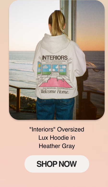 "Interiors" Oversized Lux Hoodie in Heather Gray