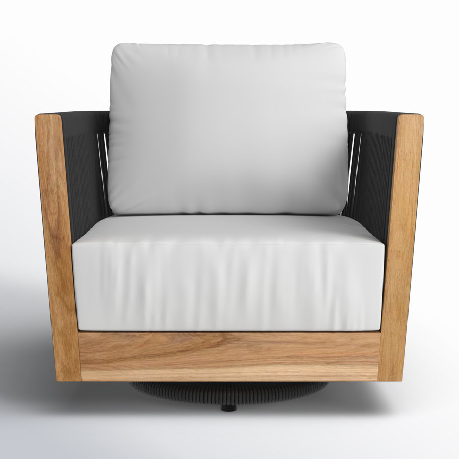 Aniston Teak Outdoor Swivel Patio Chair with Sunbrella Cushions
