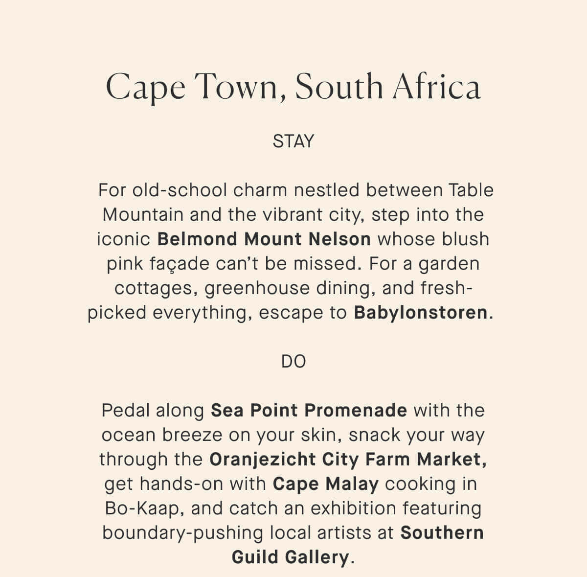 Cape Town - Stay & Do